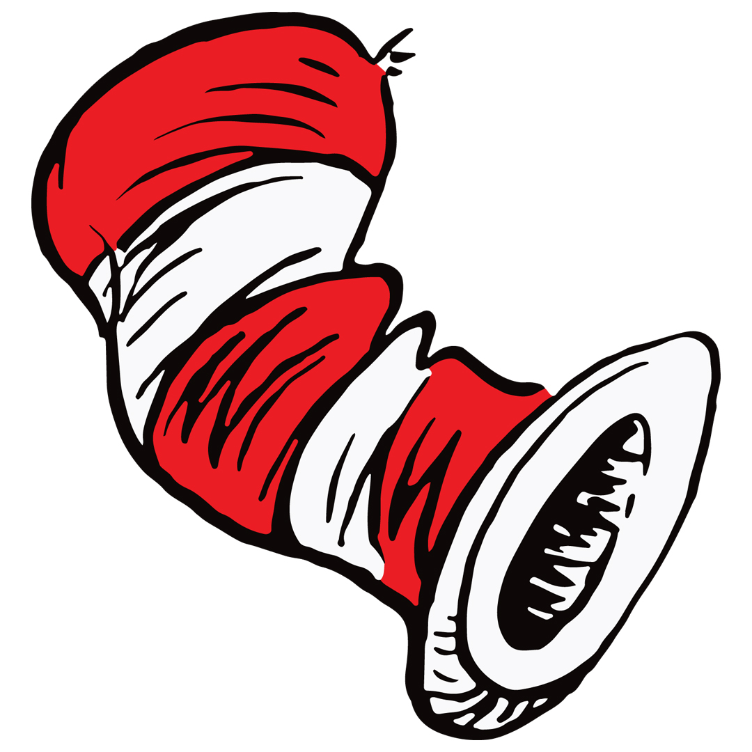 A red and white stripe top hat.